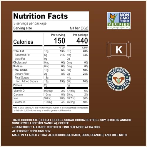 Image 2 of Chocolove Coffee Crunch Dark Chocolate Bars 3.2oz Bar (12 Pack)