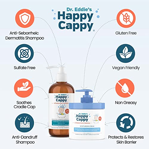 Image 3 of Happy Cappy Medicated Shampoo and Body Wash and Moisturizing Cream Bundle