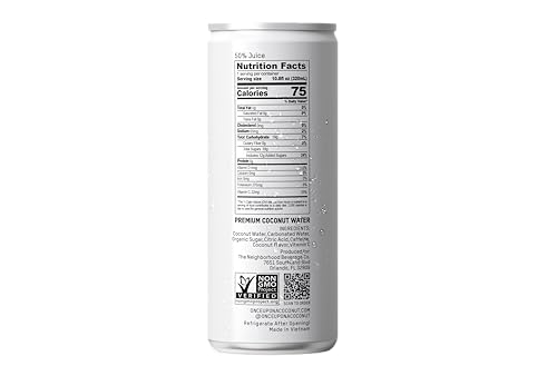 Image 3 of ONCE UPON A COCONUT Sparkling Coconut Water + Energy 10.8 Fl Oz Pack of 12