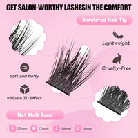 Thumbnail for Image 4 of Azenlo Natural Lash Clusters Kit Wispy Eyelash Clusters 120 pcs Cluster Eyelash Extensions C Curl Individual Lashes 10-16 mm Mix Length Natural Look (Natural A50 KIT 120 Pcs)