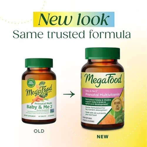 Image 3 of MegaFood Baby & Me 2 Prenatal Vitamins, Doctor Formulated, 60 Tablets