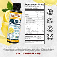 Thumbnail for Image 2 of Barlean's Lemon Creme Omega-3 Fish Oil Liquid, 8oz
