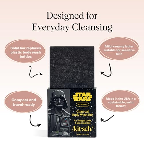 Image 4 of Kitsch Darth Charcoal Soap Bar for Men and Women – 4 oz