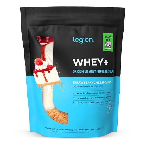Image 9 of Strawberry Cheesecake / 30 Servings (Pack of 1) for the product Legion Whey+ Protein Isolate Grass Fed