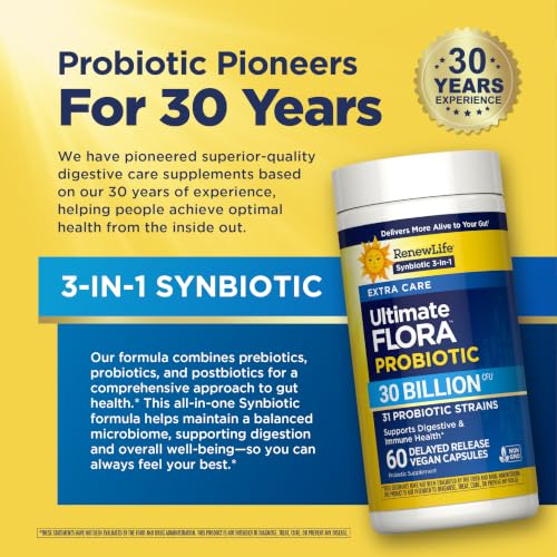 Image 6 of RenewLife Extra Care Ultimate FLORA Probiotic, 60 capsules