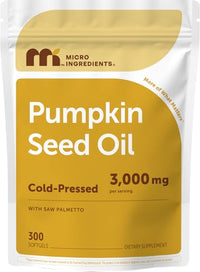 Thumbnail for Image 1 of 300 Count (Pack of 1) for the product Micro Ingredients Pumpkin Seed Oil with Saw Palmetto