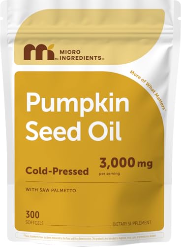 Image 1 of 300 Count (Pack of 1) for the product Micro Ingredients Pumpkin Seed Oil with Saw Palmetto