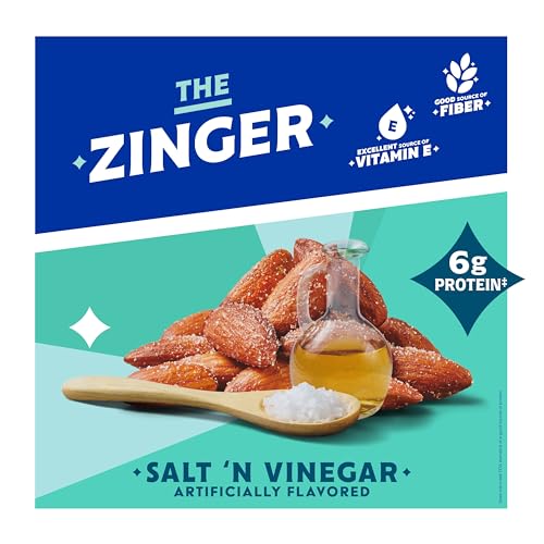 Image 4 of Blue Diamond Almonds Salt N' Vinegar Flavored Snack Nuts, Resealable Bag, 16 Ounce (Pack of 6)