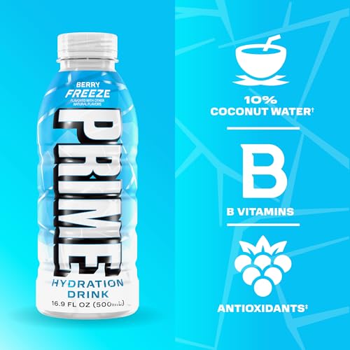 Image 4 of PRIME Hydration BERRY FREEZE, Sports Drinks, Electrolyte Enhanced for Ultimate Hydration, 250mg BCAAs, B Vitamins, Antioxidants, Low Sugar, 16.9 Fl Oz, 12 Pack