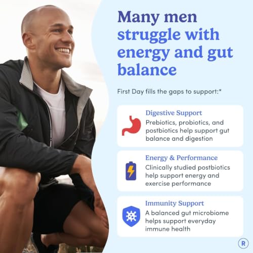 Image 2 of FIRST DAY Pre and Probiotics for Men, 3-in-1 Prebiotic + Postbiotic, 60ct