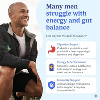 Thumbnail for Image 2 of FIRST DAY Pre and Probiotics for Men, 3-in-1 Prebiotic + Postbiotic, 60ct