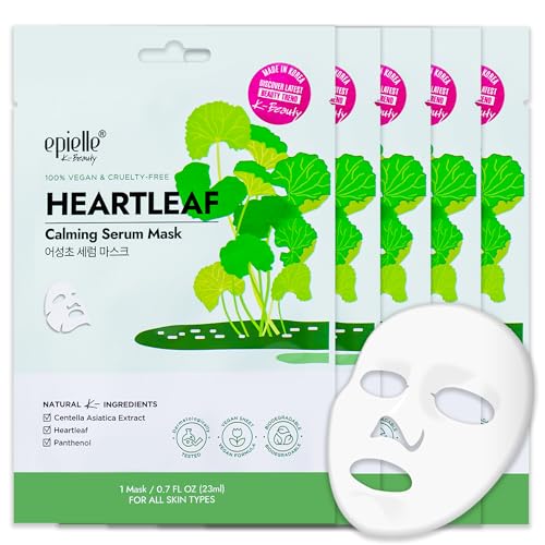 Image 1 of Default Title for the product Epielle Heartleaf Calming Serum Sheet Masks (5pk)
