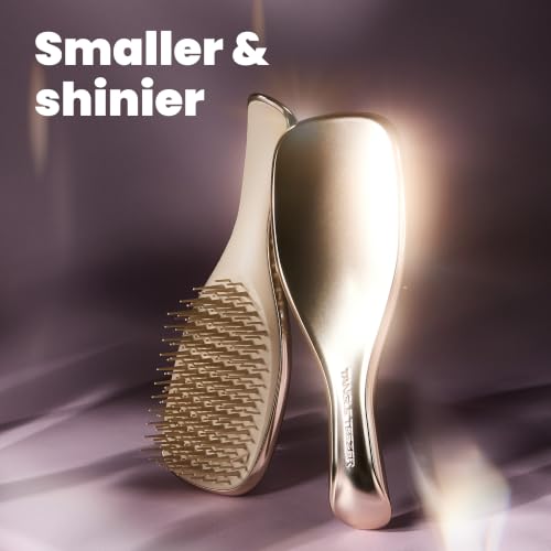 Image 5 of TANGLE TEEZER Chrome Detangler Mini Hair Brush, Straight to Curly, Gold