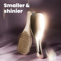 Thumbnail for Image 5 of TANGLE TEEZER Chrome Detangler Mini Hair Brush, Straight to Curly, Gold