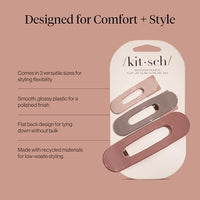 Thumbnail for Image 5 of Kitsch Flat Claw Clip for Women - Terracotta, 3pcs