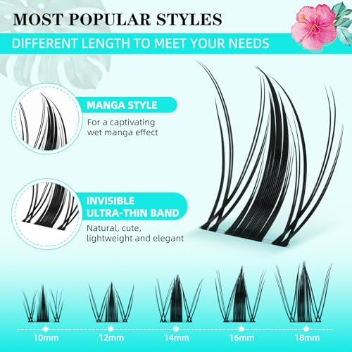 Image 3 of AMZGIRL LASH Lash Clusters Kit D Curl Manga Anime Lashes 10-18mm, Autumn Leaves
