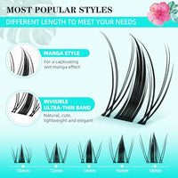 Thumbnail for Image 3 of AMZGIRL LASH Lash Clusters Kit D Curl Manga Anime Lashes 10-18mm, Autumn Leaves