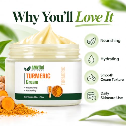 Image 5 of AMVital Turmeric Face Cream, Lightweight Facial Moisturizer