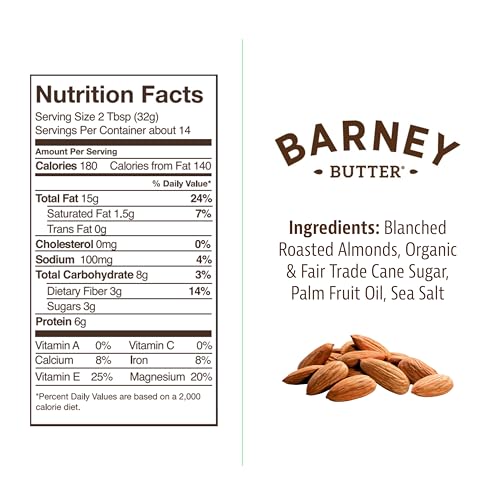 Image 2 of Barney Butter Almond Butter, Smooth, 16 Ounce Jar, Pack of 2