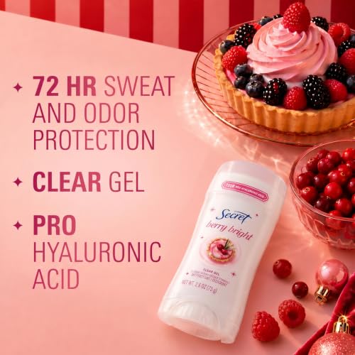 Image 2 of Secret Antiperspirant Deodorant for Women, Berry Bright Scent, 2.6 oz