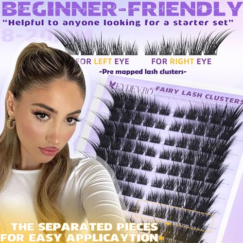 Image 2 of EYDEVRO Wispy Lash Clusters Fairy Fox Eye Eyelash Clusters with Spikes
