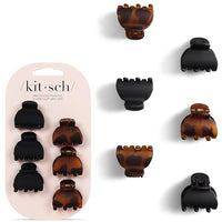 Thumbnail for Image 1 of Default Title for the product Kitsch Mini Claw Clips for Women - Tortoise & Black, 6pcs