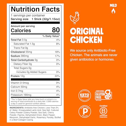 Image 2 of Chomps Original Chicken Protein Snack Stick 24ct