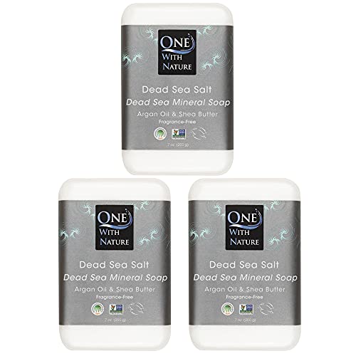 Image 1 of Default Title for the product One With Nature Dead Sea Salt Soap Bar 7oz 3-Pack