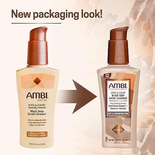 Image 6 of Ambi Even & Clear Purifying Charcoal Black Soap Facial Cleanser 3.5 Ounce