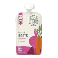 Thumbnail for Image 1 of Default Title for the product Serenity Kids Organic Roots Baby Pouches, No Added Sugar, 3.5 Oz, 6 Pack