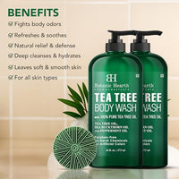 Thumbnail for Image 3 of Botanic Hearth Tea Tree Body Wash & Silicone Body Brush - 16 fl oz Set of 2