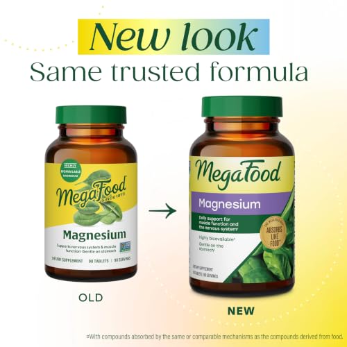 Image 3 of MegaFood Magnesium Glycinate, Heart & Nervous System Support, 90 Tablets