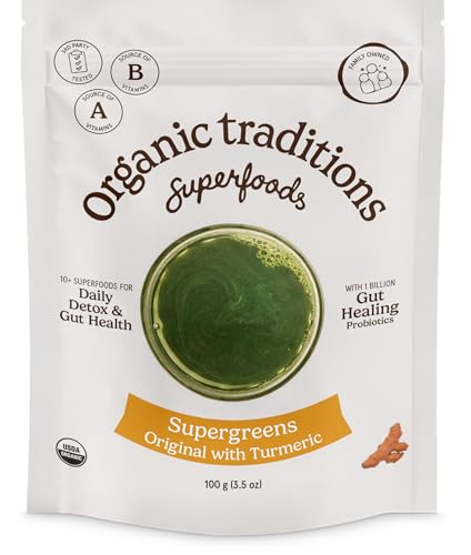 Image 2 of Organic Traditions Super Greens Turmeric, Superfood Powder Blend, 3.5oz