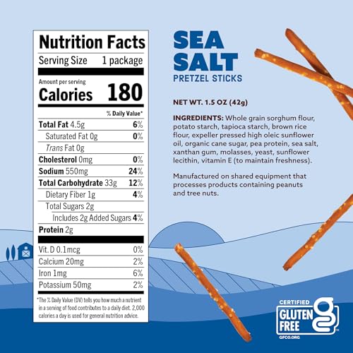 Image 6 of Quinn Gluten Free Sea Salt Pretzel Sticks - 1.5 Oz (Pack of 14)