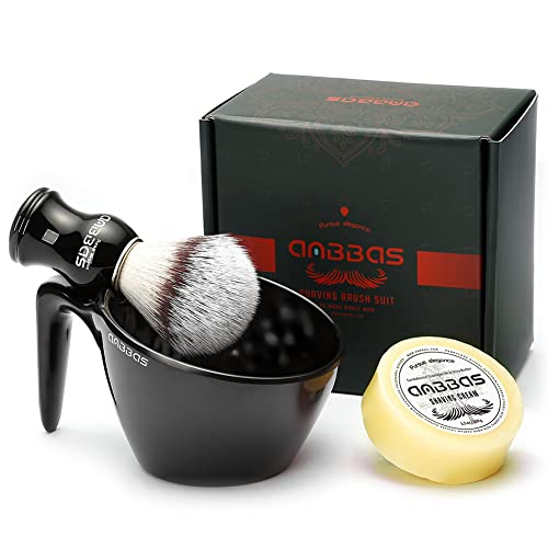 Image 3 of Resin-Synthetic Bristles for the product Anbbas Shaving Brush Set with POP Mug and Shaving Soap