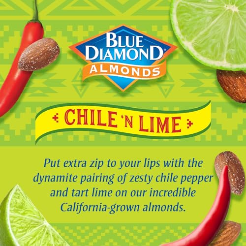 Image 4 of Blue Diamond Almond Chile n' Lime Flavored Tangy Snack Nuts 6 oz. Can Pack of 4