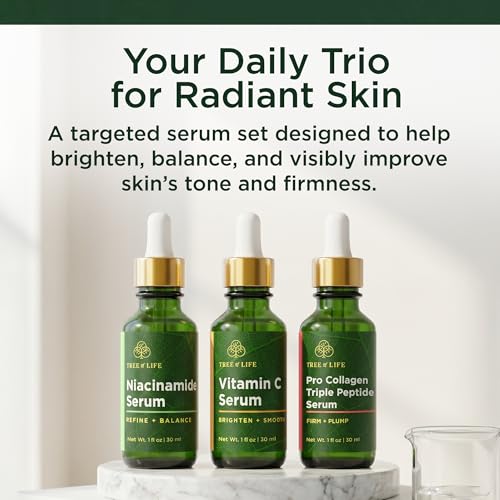 Image 2 of Tree of Life Face Serum Skin Care Set, Vit C, Niacinamide & Peptides Serum