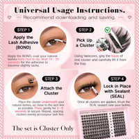 Thumbnail for Image 14 of Goddvenus Fluffy Lash Clusters Natural D Curl Cluster Eyelash Extensions