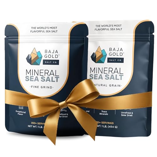 Image 1 of Default Title for the product Baja Gold Mineral Sea Salt Bundle – 1 lb Fine Grind + 1 lb Natural Grind