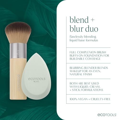 Image 3 of EcoTools Blend + Blur Makeup Brush and Sponge Duo