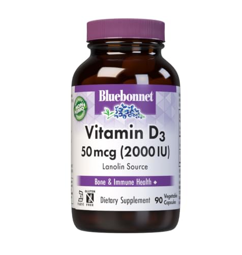 Image 1 of Default Title for the product BlueBonnet Vitamin D3 2000 IU Vegetable Capsules, 90 Count