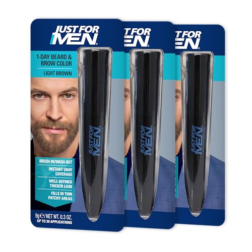 Image 15 of Light Brown / 1 Count (Pack of 3) for the product Just for Men 1-Day Beard & Brow Color