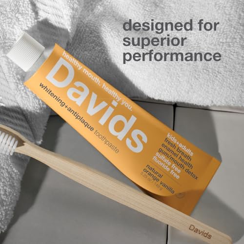 Image 5 of Davids Kids & Adults Fluoride Free Whitening Orange Vanilla 5.25oz