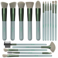 Thumbnail for Image 3 of Matte Green / 16 Piece Set for the product BESTOPE PRO Makeup Brush Set