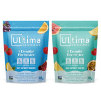 Thumbnail for Image 1 of Default Title for the product Ultima Replenisher Daily Electrolyte Powder Drink Mix ? Sugar Free ? Tropical Variety and 5-Flavor Variety, 20 Stickpacks