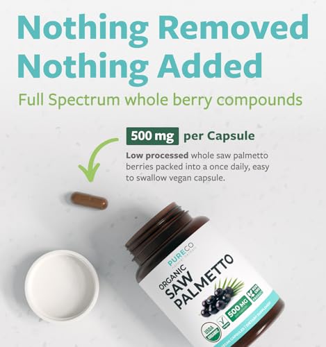 Image 4 of PURE CO USDA Organic Saw Palmetto Supplement - 4 Month Supply