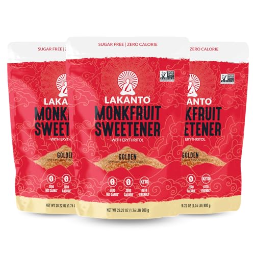 Image 6 of Golden Raw Cane / 28.16 Ounce (Pack of 3) for the product Lakanto Golden Monk Fruit Sweetener with Erythritol