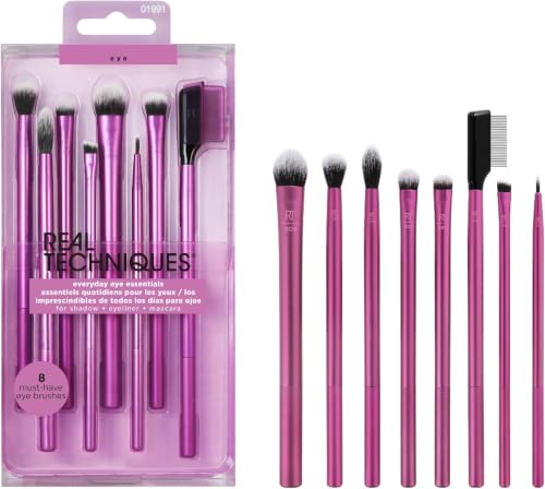 Image 2 of 8 Count (Pack of 8) / Everyday Eye Essentials, 8PC for the product Real Techniques Everyday Eye Essentials Eye Makeup Brushes 8-Piece Set