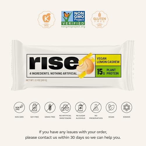 Image 3 of Rise Pea Protein Bar - Vegan Lemon Cashew 15g Protein