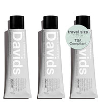 Thumbnail for Image 1 of Default Title for the product Davids Whitening Charcoal Travel TSA Approved Peppermint 1.75oz (3 Pack)